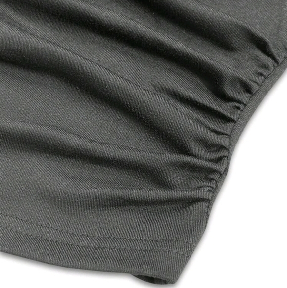 Elegant Charcoal Long Sleeve Blouse - Picture 3 of 5